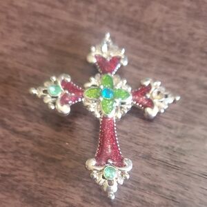 Red and Green Cross Broch